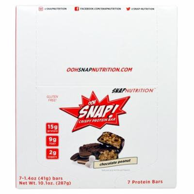 OOH Snap!, Crispy Protein Bar, Chocolate Peanut, 7 Bars, 1.4 oz (41 g) Each(pack of 2)