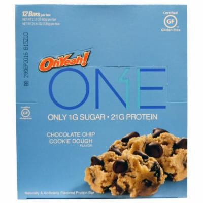 Oh Yeah!, One Bar, Chocolate Chip Cookie Dough Flavor, 12 Bars, 2.12 oz (60 g) Each(pack of 2)