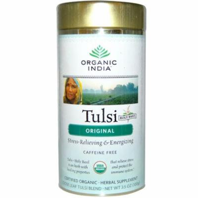 Organic India, Loose Leaf Tulsi Holy Basil Tea Blend, Original, Caffeine Free, 3.5 oz (pack of 4)