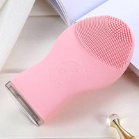 Pink Facial Skin Care Tools Ultrasonic Silica Gel Cleansing Device Rechargeable Blackhead Pore Cleaner