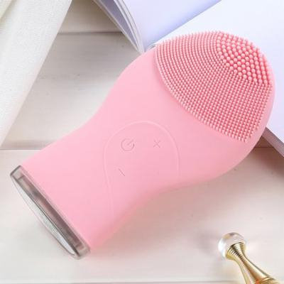 Pink Facial Skin Care Tools Ultrasonic Silica Gel Cleansing Device Rechargeable Blackhead Pore Cleaner
