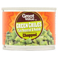 Great Value Chopped Fire Roasted & Peeled Green Chiles, 4 oz (Pack of 2)