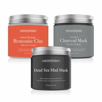 Premium Face Mask Collection, Dead Sea Mud/ Charcoal Creme/ Bentonite Clay, 8.8 Ounce