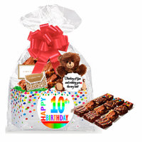 10th Birthday / Anniversary Gourmet Food Gift Basket Chocolate Brownie Variety Gift Pack Box (Individually Wrapped) 12pack