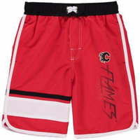 Calgary Flames Youth Color Block Swim Trunks - Red