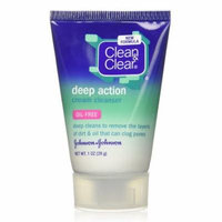 Clean And Clear Deep Action Cream Facial Cleanser, 1 oz, 3 Pack