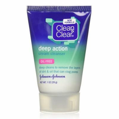 Clean And Clear Deep Action Cream Facial Cleanser, 1 oz, 3 Pack