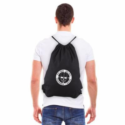 One Shot One Kill No Remorse Eco-friendly Reusable Drawstring Bag Black
