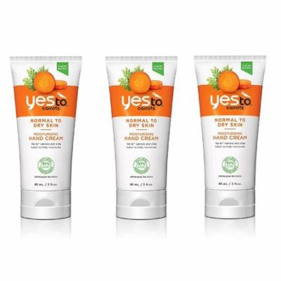Yes To Carrots Normal To Dry Skin, Moisturizing Hand Cream, 3 Oz (Pack of 3)