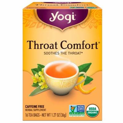 Yogi Tea, Organic, Throat Comfort, Caffeine Free, 16 Tea Bags, 1.27 oz (pack of 3)