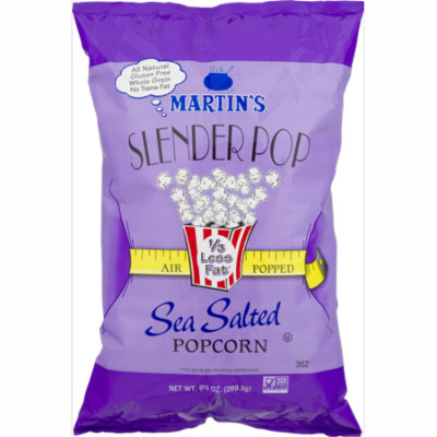 Martin's Slender Pop Sea Salted Popcorn - 9.5 Oz. Bag (4 Bags)