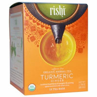 Rishi Tea, Organic Herbal Tea, Turmeric Ginger, Caffeine-Free, 15 Tea Bags, 1.75 oz(pack of 2)