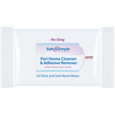 Safe n simple adhesive remover wipe, 50/package part no. sns00525 (50/package)