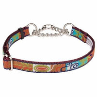 Country Brook Design® Fall Frenzy Woven Ribbon on Burgundy Half Check Collar