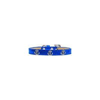 Silver Anchor Widget Dog Collar Blue Ice Cream Size 10