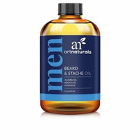 artnaturals organic beard oil and conditioner - 100% pure and natural unscented - for groomed beard growth, mustache, face and skin - softens your beard, stops itching and treats acne, 2 oz.