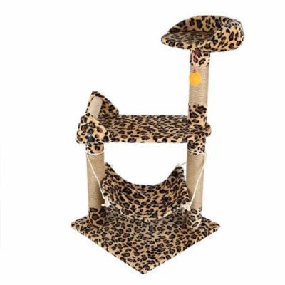 M32 37''Pet Cat Tree for Small Cat Climbing Frame Toy Cat Scratching Posts Cat Scratch Board Jumping Ship Training Toy Cat Furniture