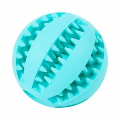 Watermelon Design Soft Rubber Bouncy Ball Dog Chew Toy Bite-Resistance Strong Tooth Cleaning Molar Toy for Pets Size M (Light Blue)