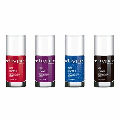 Nail Polish Set by Hype Nails - Non Toxic Chemical Free Gift Set - Professional Nail Salon Quality - Fashionable Colors (Pack of 4 0.3 fl oz) - Glam at Night