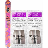 Salon Perfect Multi Benefit Keratin Treatment Strengthens restores and rebuilds nails (0.5 fl oz /14 ml) Each Bottle (PACK OF 2) PLUS (Free Nail File From fetish for Natural Nails And Nail Tips)