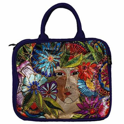 Laurel Burch Blossoming Woman Foil Portable Hanging Cosmetic Makeup Bag