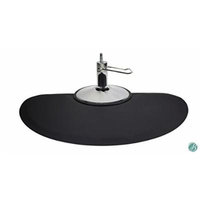 Berkeley Anti-fatigue Commercial Grade HALF-CIRCLE Salon Mat 3x5 BLACK Wholesale Barbershop Mat Best Seller for Styling or Barber Chair Standing Comfort