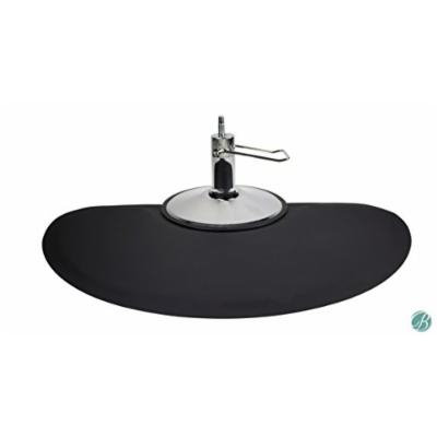 Berkeley Anti-fatigue Commercial Grade HALF-CIRCLE Salon Mat 3x5 BLACK Wholesale Barbershop Mat Best Seller for Styling or Barber Chair Standing Comfort