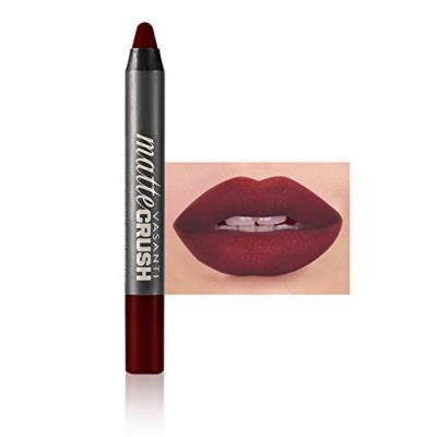 Vasanti Matte Crush Lipstick Pencil - Soft, Smooth, Velvety, Long Lasting, Intense Color with Sharpener Included - Paraben Free, Never Tested on Animals (Va Va Voom! - Dark Brown)