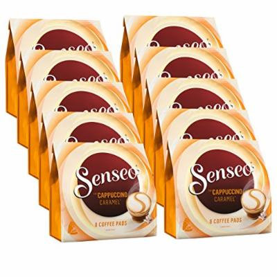 Senseo Coffee Pads Cappuccino Caramel, Coffee with Caramel Flavour, New Recipe 10 Pack, 10 x 8 Pods