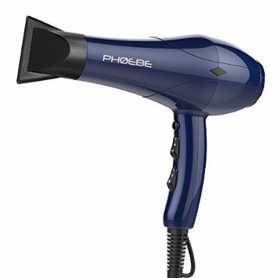PHOEBE Ionic Blow Dryer, Professional 1875W Negative Ion Ceramic AC Motor Hair Dryer for Fast Drying, 3 Heat/2 Speed Settings Cool Shot Long Life Hairdryer With Concentrator Nozzle(Royalblue)