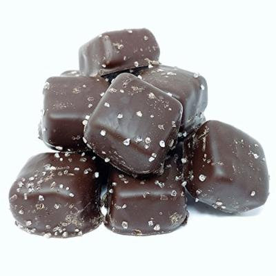 Dark Chocolate Sea Salt Caramels 1lb Bag