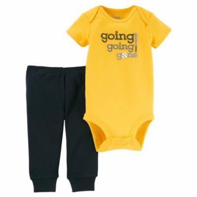 Baby Boy Short Sleeve Bodysuit & Pants, 2pc Outfit Set