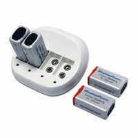 MaximalPower 4 Pack 9V Li-ion Super Rechargeable Batteries + Charger Combo Kit
