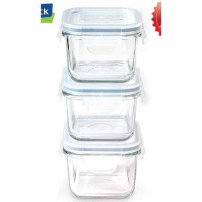 Glasslock Yum Yum Square Baby 0.886 Cup Food Storage Container