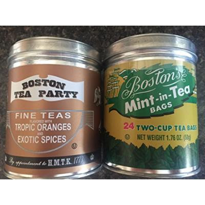 Boston tea company tea party and mint in tea cans combo pack - 96 tea bags