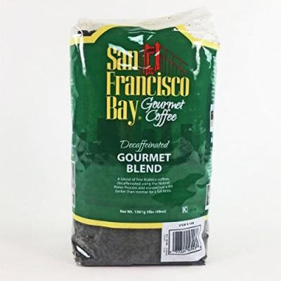San Francisco Bay Coffee, Decaf Gourmet Blend- Whole Bean, 3-Pound (48 oz.), Swiss Water Process- Decaffeinated (3 Pounds)