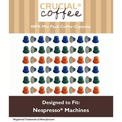 90 Coffee Capsules, The Morning Grind, Afternoon Hustle, & The Closer, Blend of Top South American Beans, Used in Most Nespresso Machines, by Think Crucial