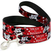 Dog Leash - 6-FEET - Mickey & Minnie HUGS & KISSES Poses Reds White 6' X 1.0