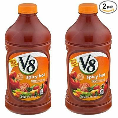 V8 Spicy Hot 100% Vegetable Juice, 64.0 FL OZ (Pack of 2)