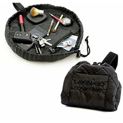 Lay-n-Go Cosmo Cosmetic Bag 20'' Black Travel Organizer Make up Bag for Travel