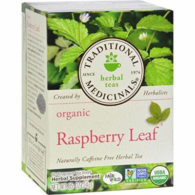 Traditional Medicinals Organic Raspberry Leaf Herbal Tea - 16 Tea Bags - Case of 6