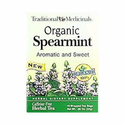 Traditional Medicinals Organic Spearmint Herbal Tea - 16 Tea Bags - Case of 6