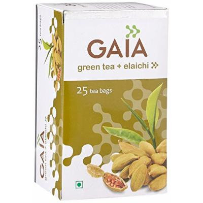 Gaia Green Tea Elaichi 25 Tea Bags