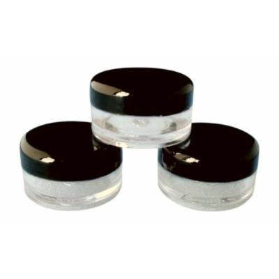 5ml Empty Plastic Cosmetic Jars x 10 CLEAR with BLACK Lids for Creams/Sample/Make-Up/Glitter Storage by Other