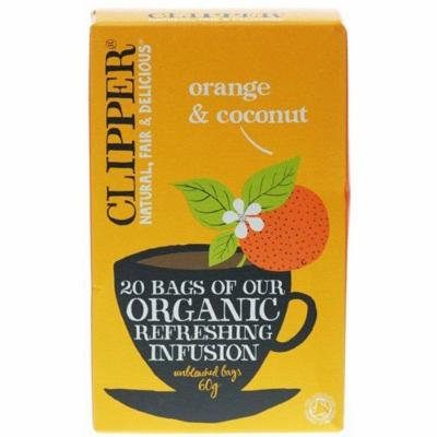 (10 PACK) - Clipper - Organic Orange & Coconut | 20 Bag | 10 PACK BUNDLE