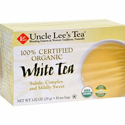 Uncle Lee s Tea 100% Certified Organic White Tea - Case of 6 - 18 Bag - 100% Organic -