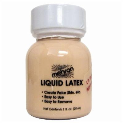 (3 Pack) mehron Latex Liquid 1 oz - Light Flesh with Brush