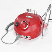 Professional Finger Toe Nail Manicure Pedicure Electric Power Drill File Machine Red w/ Kit Tools Accessories Hand-piece Cradle Foot Pedal Bits for Art Beauty Set Parlor Salon Shop Home Personal