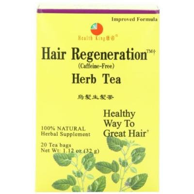 Health King Hair Regeneration Herb Tea, Teabags, 20-Count Box (Pack of 4) by Health King