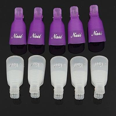 New Arrival purple 10Pcs Nail Art UV Gel Polish Remover Wrap Cleaner Clip Caps beautiful nails sold by Oubo Dental
